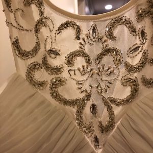 White detailed sequined dress!